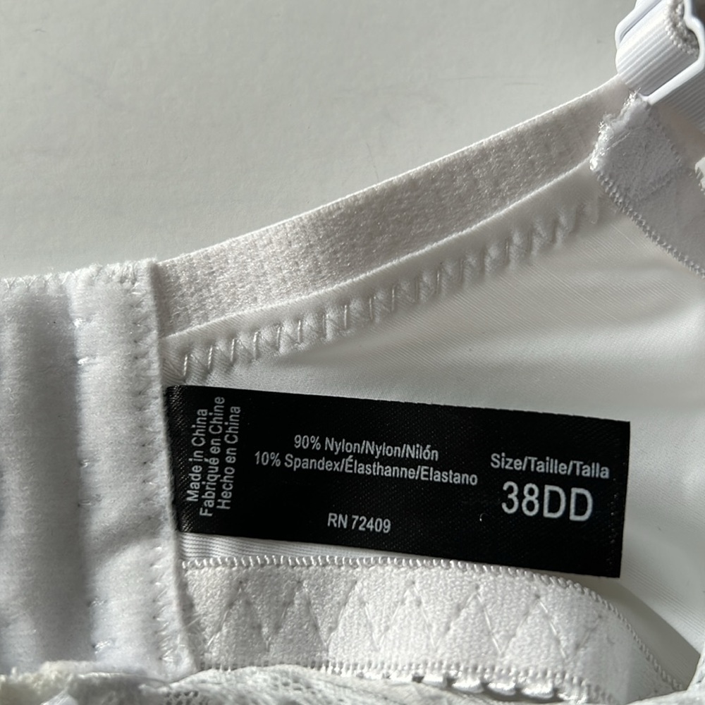 NWT Rene Rofe Lace full coverage bra 38DD White - Picture 2 of 10